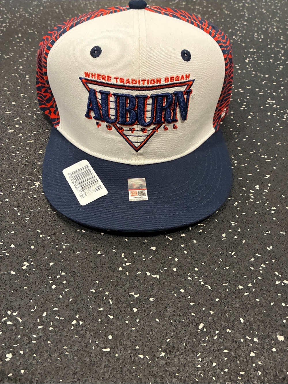 Auburn Tri-Color Snapback Hat - Navy, White & Orange